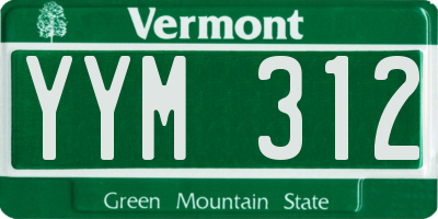 VT license plate YYM312
