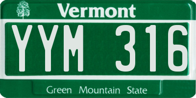 VT license plate YYM316