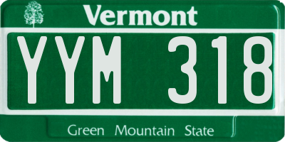 VT license plate YYM318