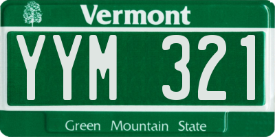 VT license plate YYM321
