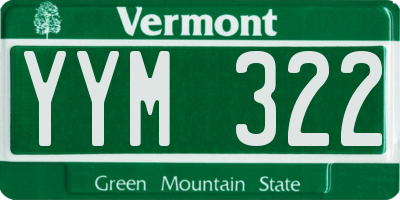 VT license plate YYM322