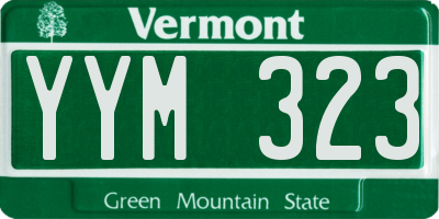 VT license plate YYM323