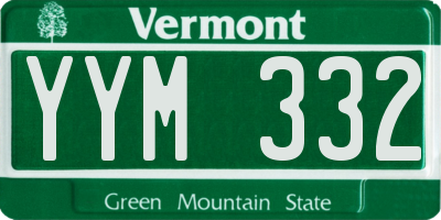 VT license plate YYM332