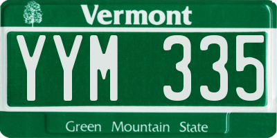 VT license plate YYM335