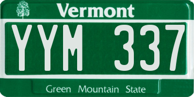 VT license plate YYM337