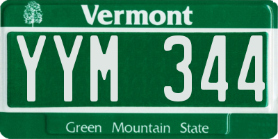 VT license plate YYM344