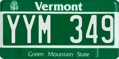 VT license plate YYM349