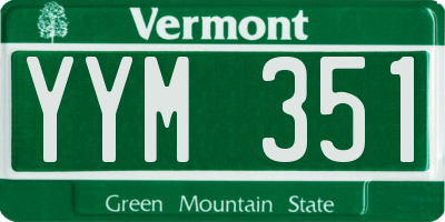 VT license plate YYM351