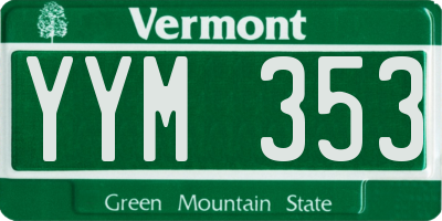 VT license plate YYM353