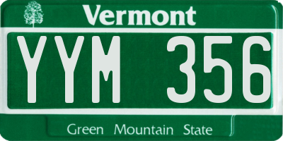 VT license plate YYM356