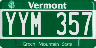 VT license plate YYM357