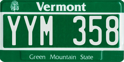 VT license plate YYM358