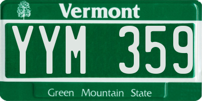 VT license plate YYM359