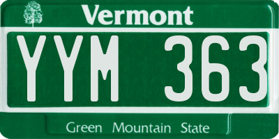VT license plate YYM363