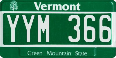 VT license plate YYM366