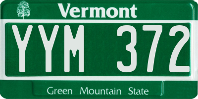 VT license plate YYM372