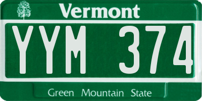 VT license plate YYM374