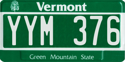 VT license plate YYM376