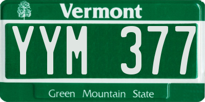 VT license plate YYM377