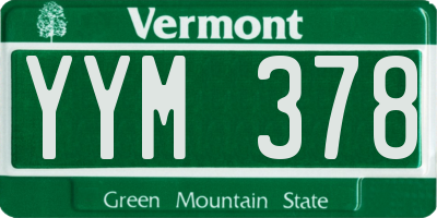 VT license plate YYM378