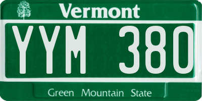 VT license plate YYM380