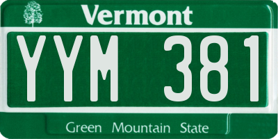 VT license plate YYM381