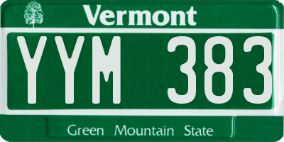 VT license plate YYM383