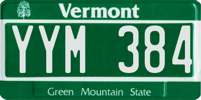 VT license plate YYM384