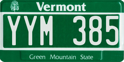 VT license plate YYM385