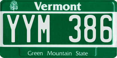 VT license plate YYM386