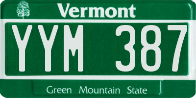 VT license plate YYM387