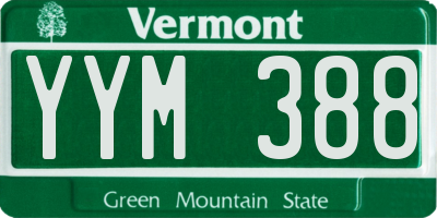 VT license plate YYM388