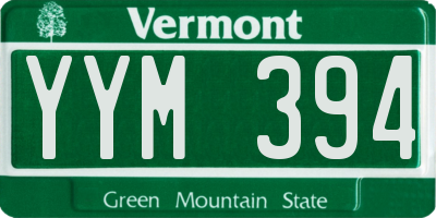 VT license plate YYM394