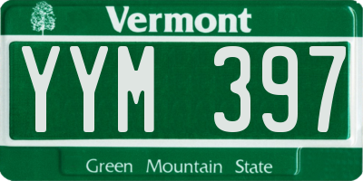 VT license plate YYM397