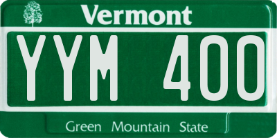 VT license plate YYM400