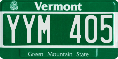VT license plate YYM405