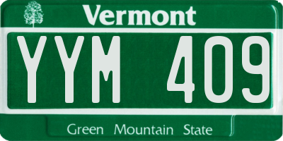 VT license plate YYM409