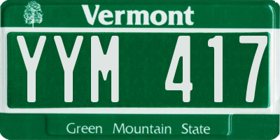 VT license plate YYM417