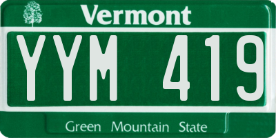 VT license plate YYM419