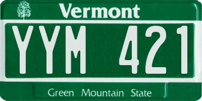 VT license plate YYM421