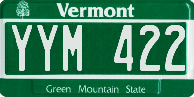 VT license plate YYM422