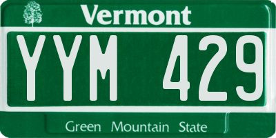 VT license plate YYM429