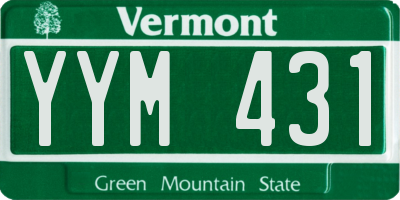 VT license plate YYM431