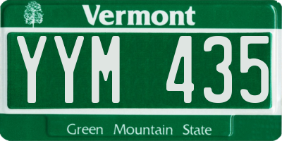 VT license plate YYM435
