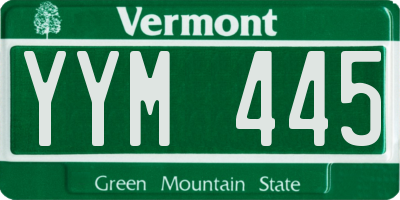 VT license plate YYM445