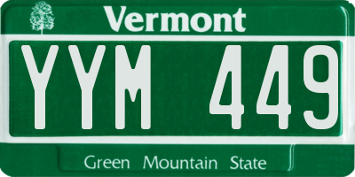 VT license plate YYM449