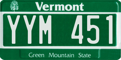 VT license plate YYM451