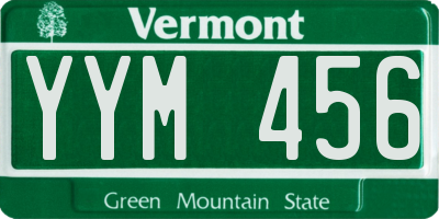 VT license plate YYM456