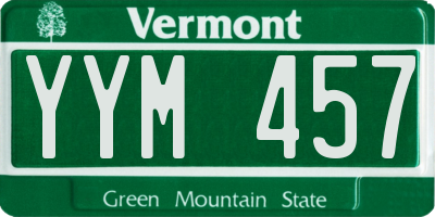 VT license plate YYM457