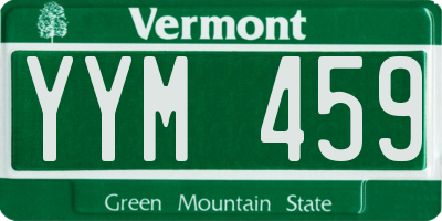 VT license plate YYM459